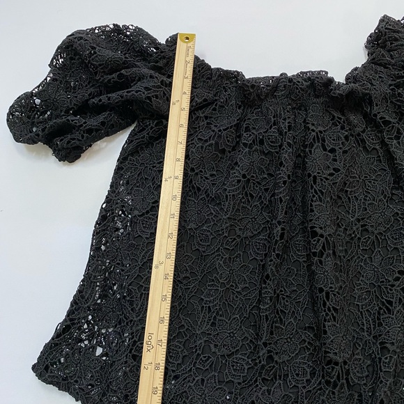 Maeve by Anthropologie Black Guipure Lace Off-The-Shoulder Top - Picture 6 of 10